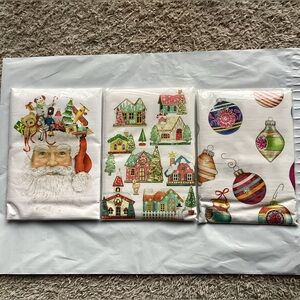 FINAL ⬇️ Set/3 Flour Sack Kitchen Towels - Christmas